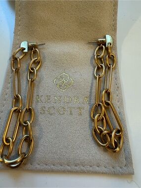 Kendra Scott Gold Double-Link Chain Earrings